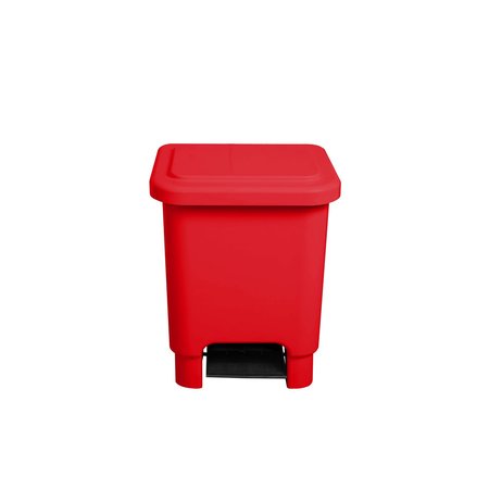 LAR PLASTICS Step-On Trash Can, 4 Gal, Red (RD) ST.04 RD